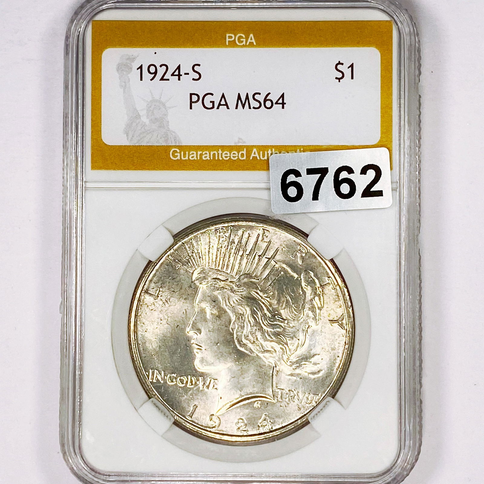 1924-S Silver Peace Dollar PGA - MS64 (1 of 2)