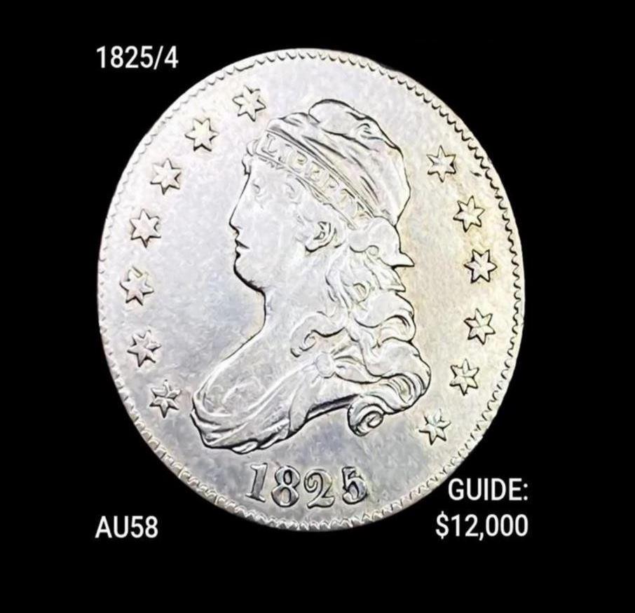 1825/4 Capped Bust Quarter CHOICE AU (1 of 2)