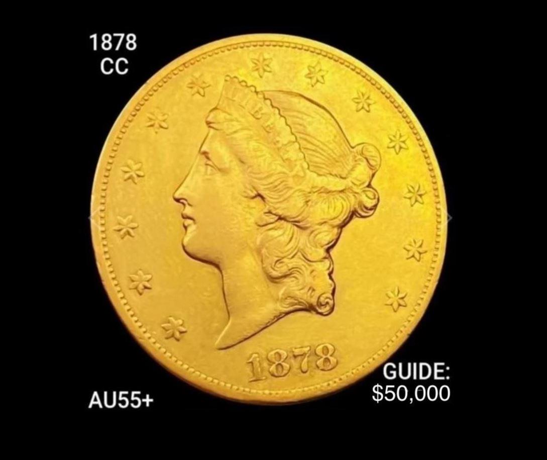1878-CC $20 Gold Double Eagle CHOICE AU+ (1 of 2)