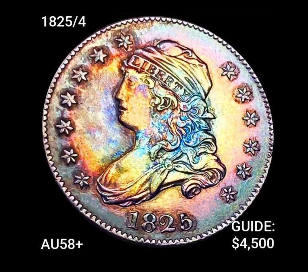 1825/4 Capped Bust Quarter CHOICE AU+ (1 of 2)