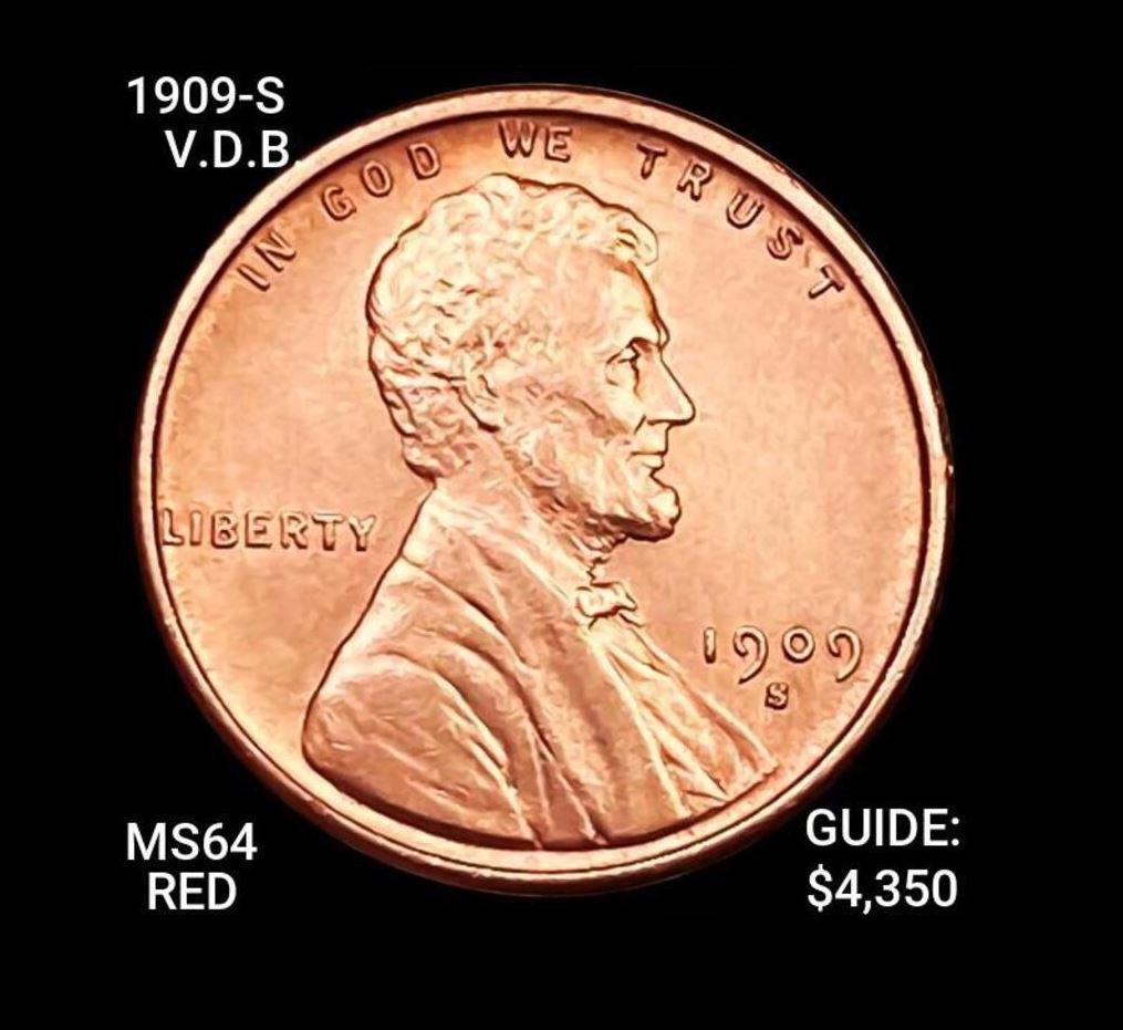 1909-S Lincoln Wheat Cent GEM BU RD: 1909-S Lincoln Wheat Cent GEM BU RD