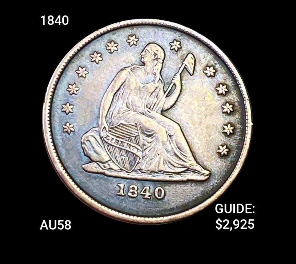 1840-O Seated Liberty Quarter CHOICE AU (1 of 2)