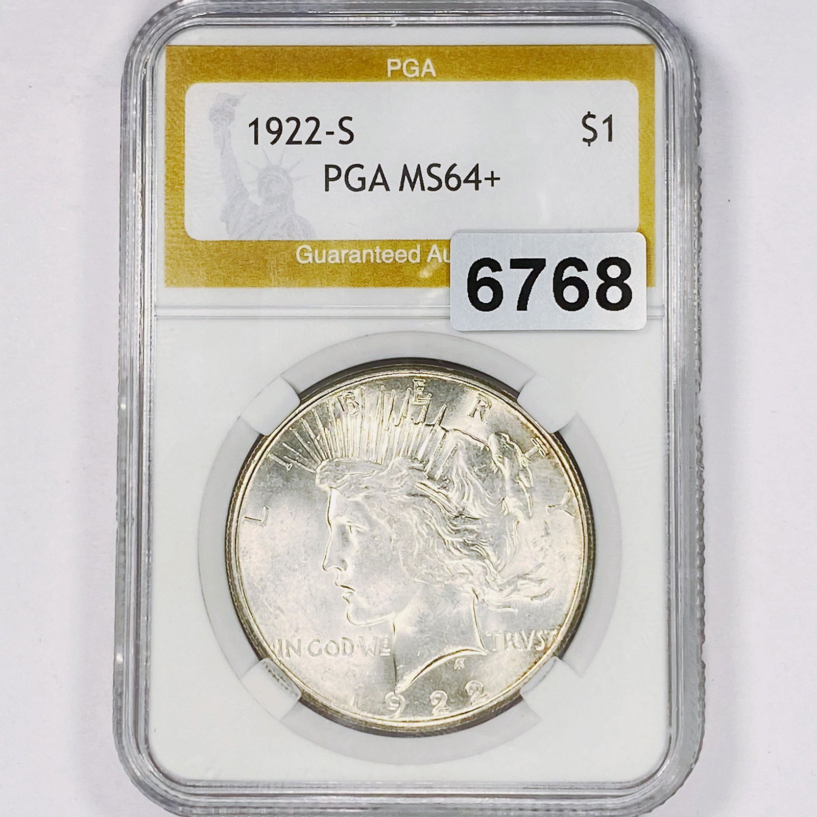 1922-S Silver Peace Dollar PGA - MS64+ (1 of 2)