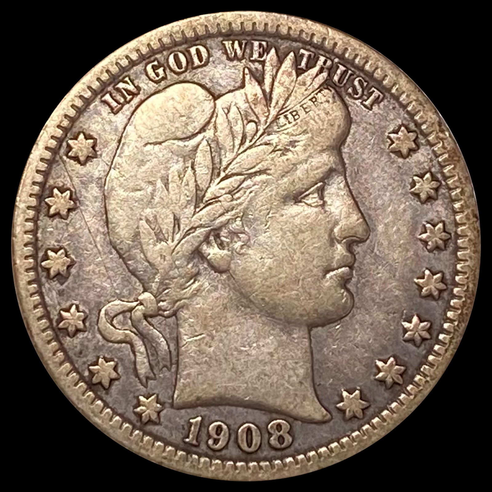 1908-O Barber Quarter ABOUT UNCIRCULATED (1 of 2)