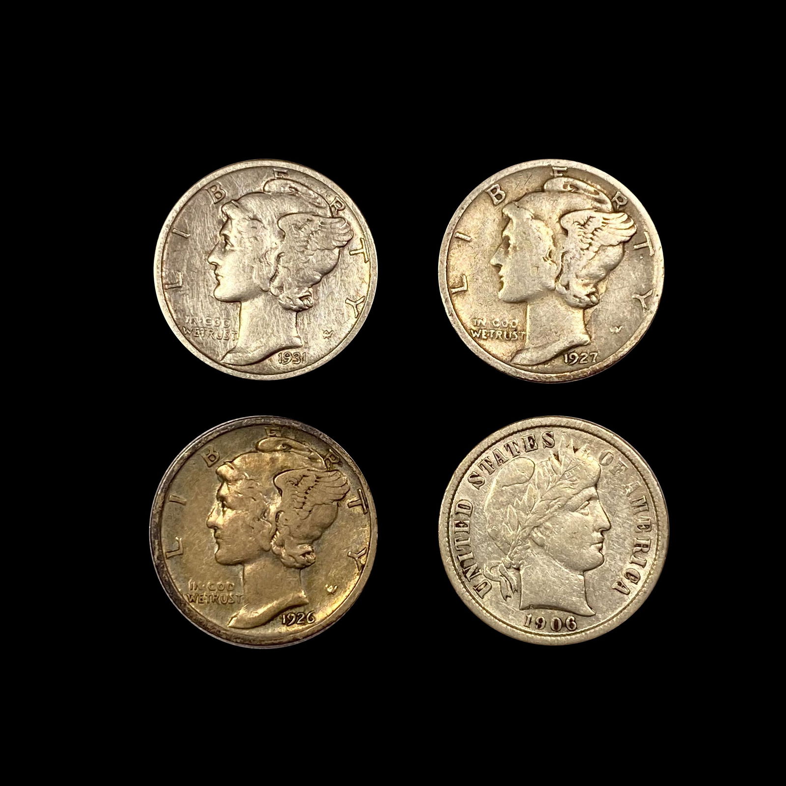(4) Misc Dimes ABOUT UNCIRCULATED (1 of 2)