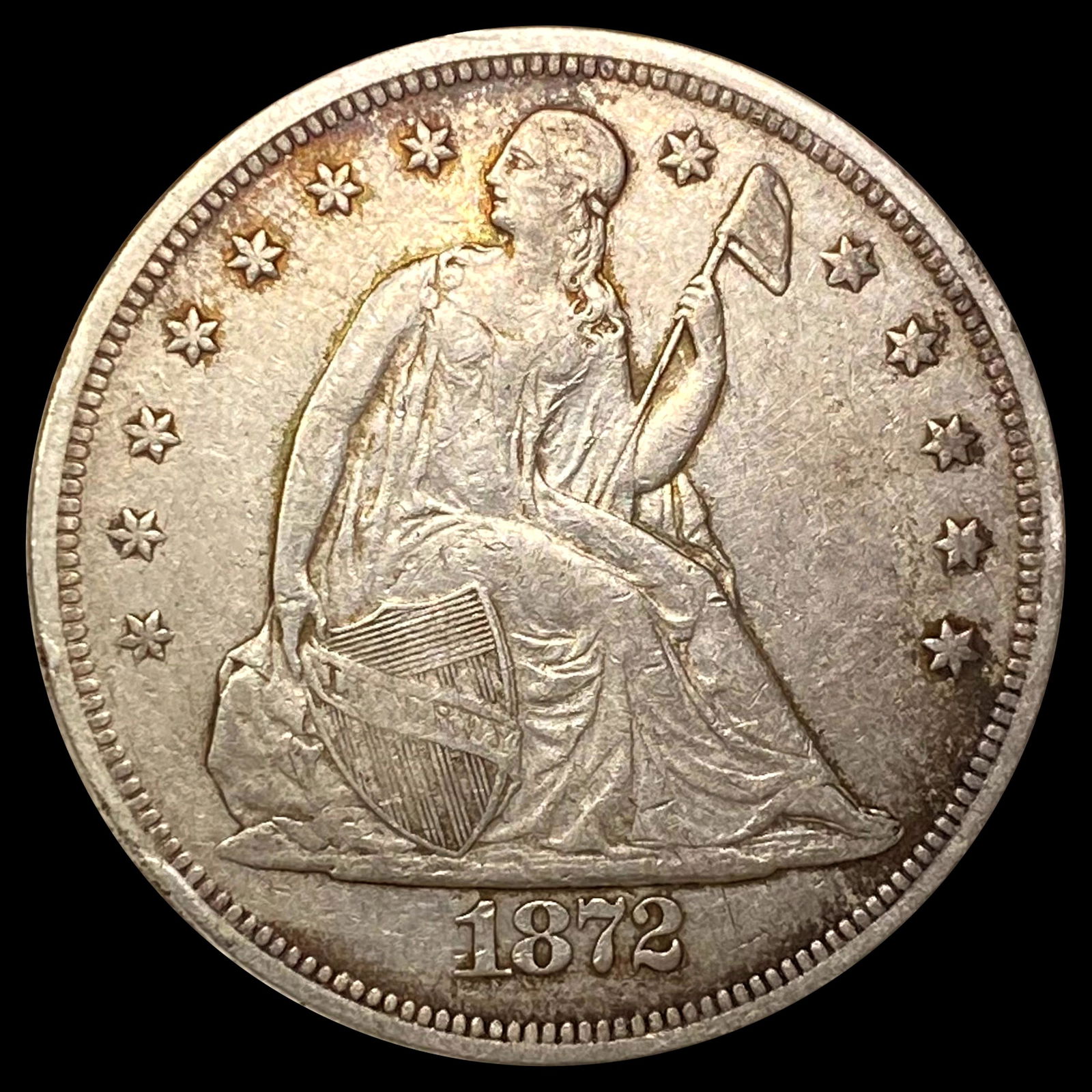 1872 Seated Liberty Dollar NEARLY UNCIRCULATED (1 of 2)