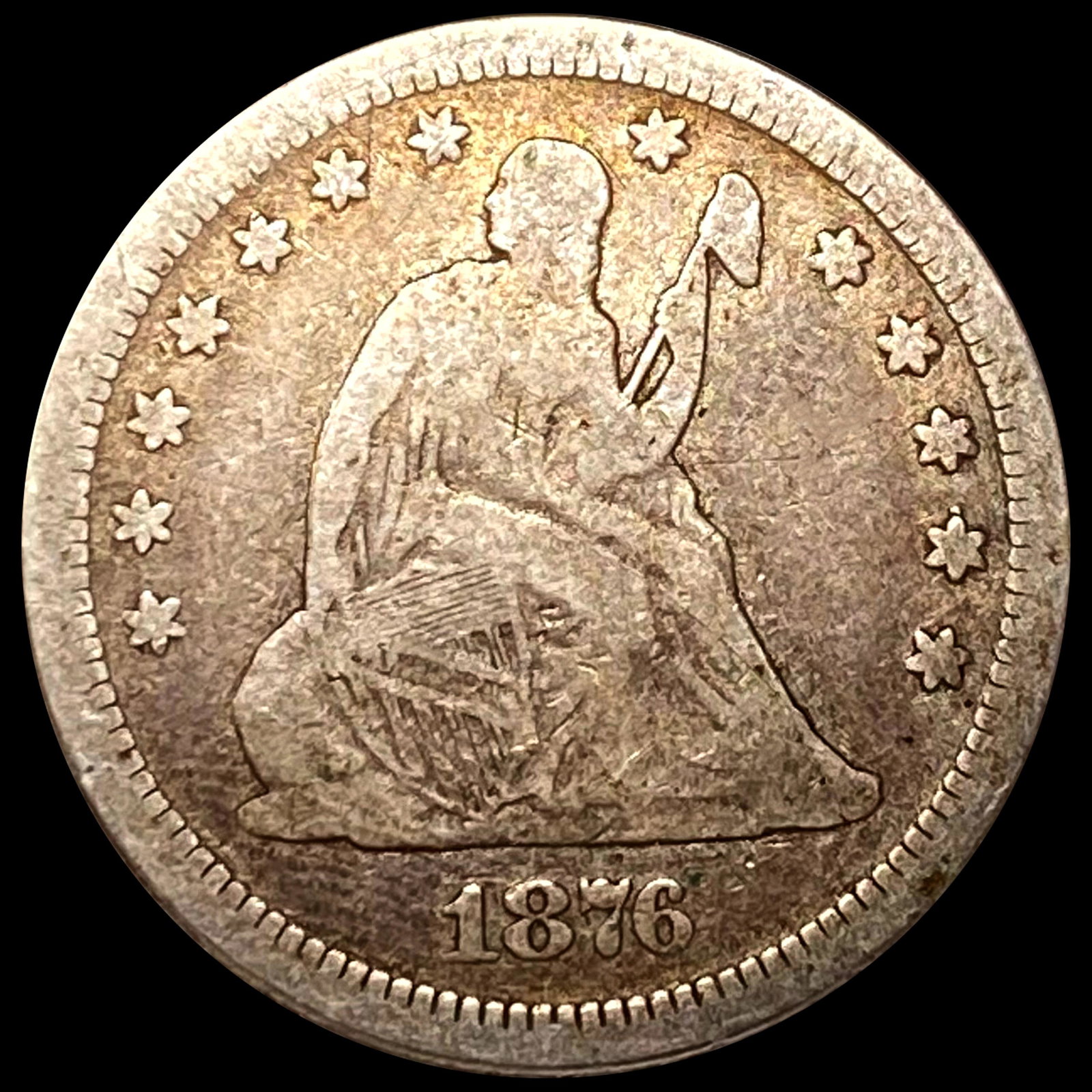 1876-CC Seated Liberty Quarter LIGHTLY CIRCULATED (1 of 2)