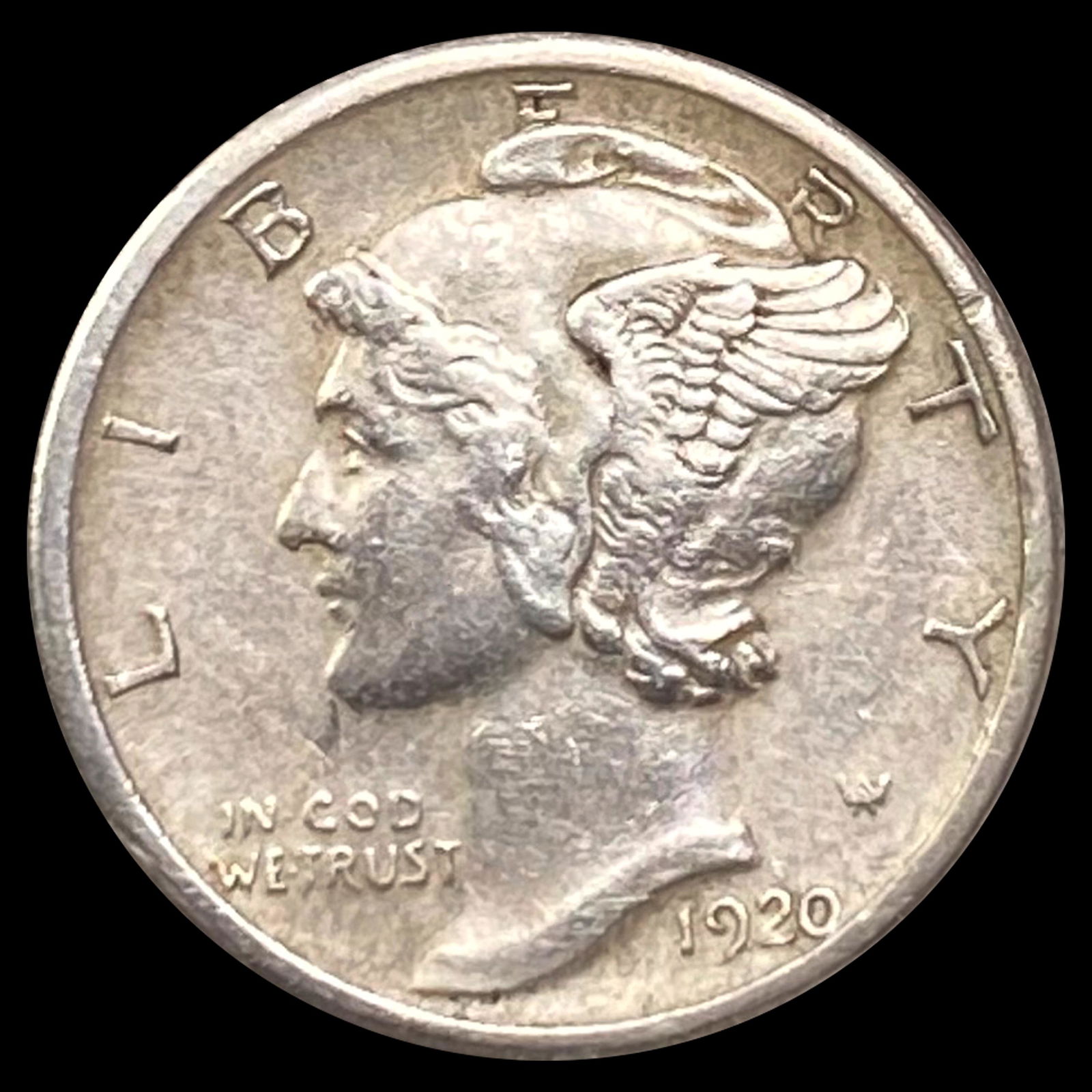 1920-S Mercury Dime NEARLY UNCIRCULATED (1 of 2)