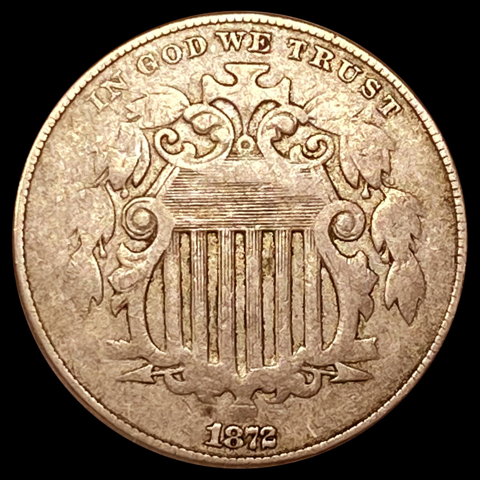 1872 Shield Nickel ABOUT UNCIRCULATED (1 of 2)