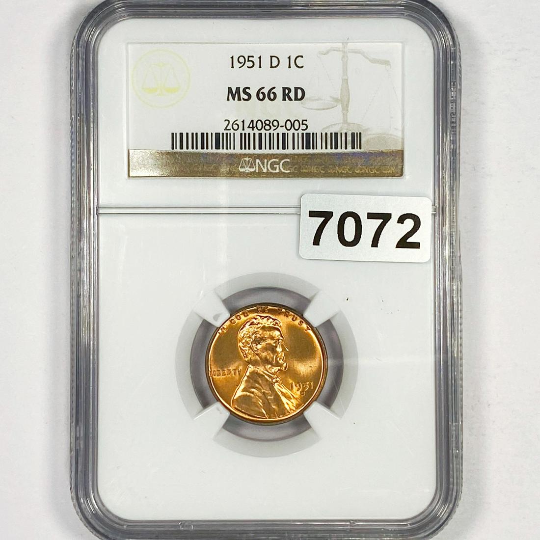 1951-D Wheat Cent NGC - MS66 RD (1 of 2)