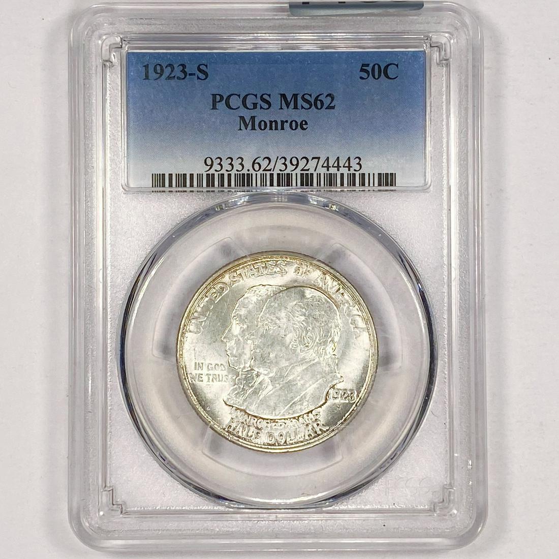 1923-S Monroe Half Dollar PCGS - MS62 (1 of 2)