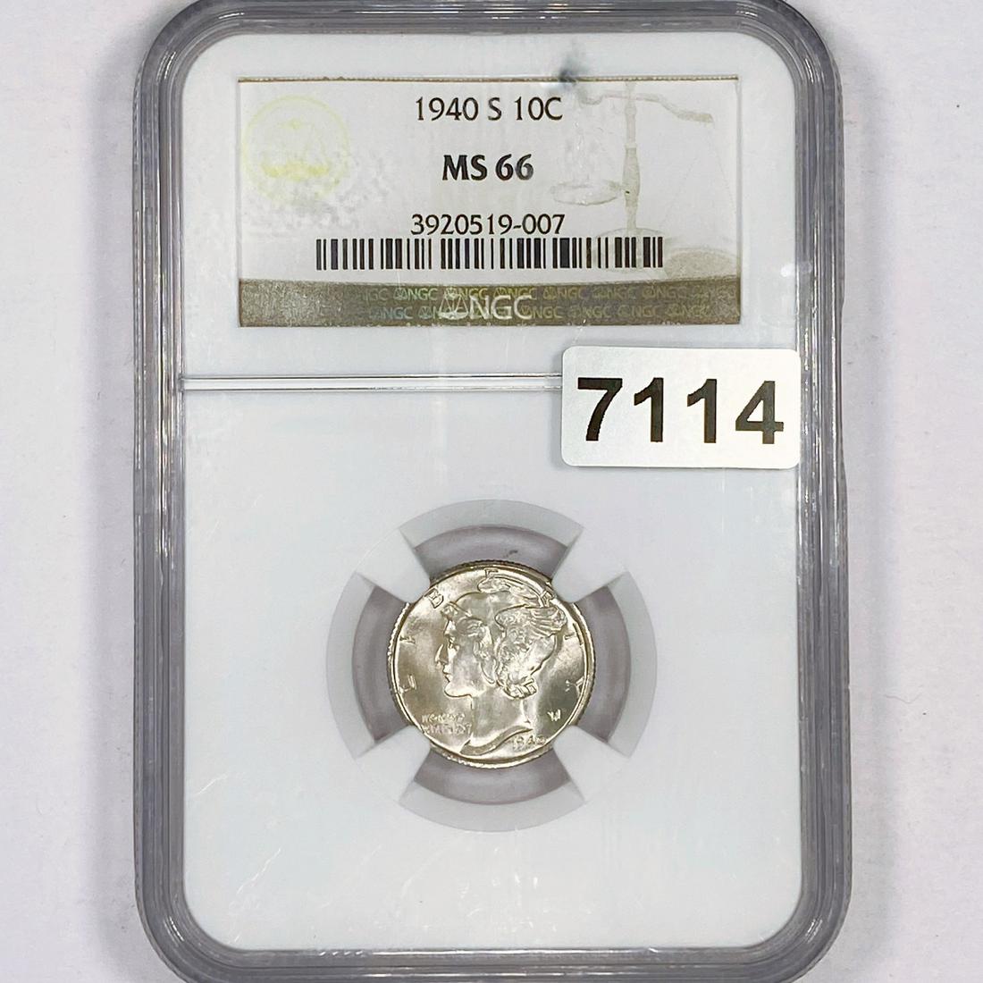 1940-S Mercury Silver Dime NGC - MS66 (1 of 2)