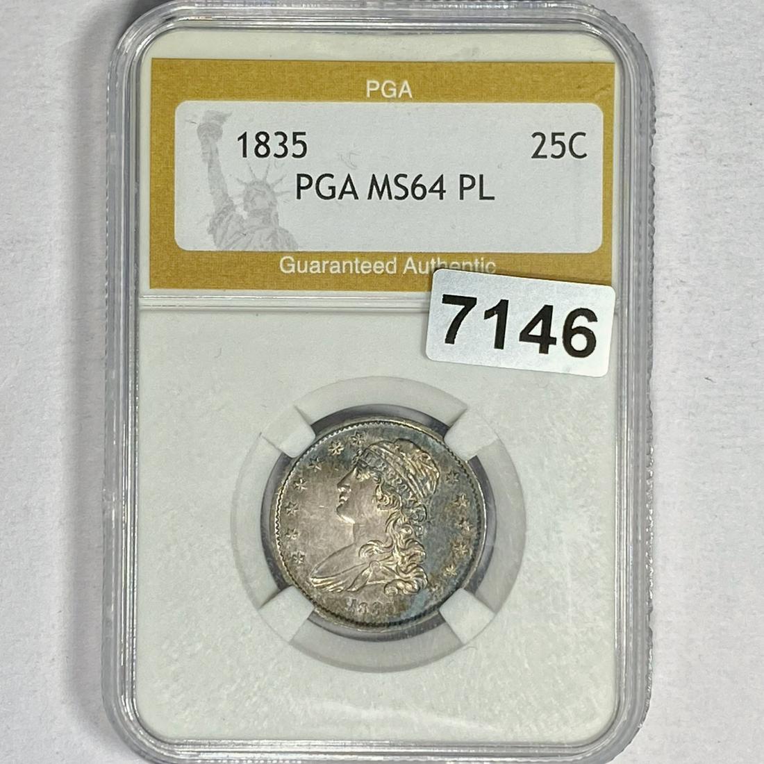 1835 Capped Bust Quarter PGA - MS64 PL (1 of 2)