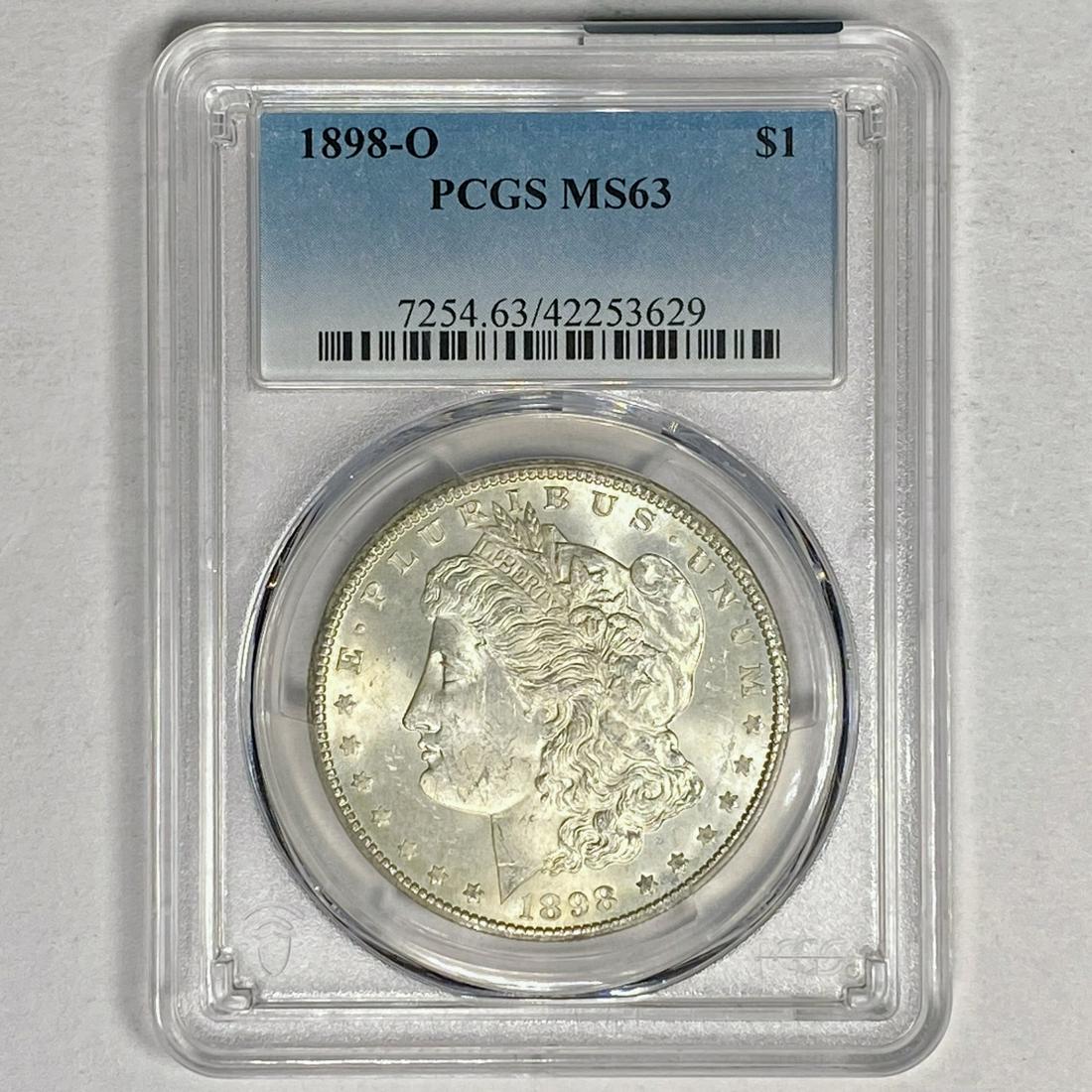 1898-O Morgan Silver Dollar PCGS - MS63 (1 of 2)