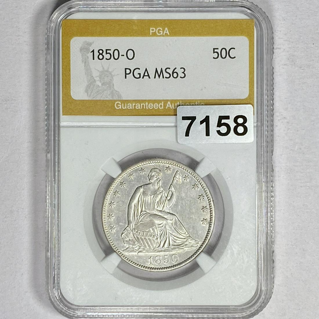 1850-O Seated Liberty Half Dollar PGA - MS63 (1 of 2)