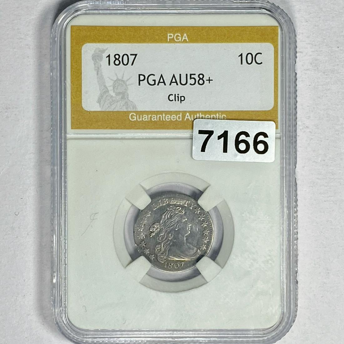 1807 Clip Draped Bust Dime PGA - AU58+ (1 of 2)