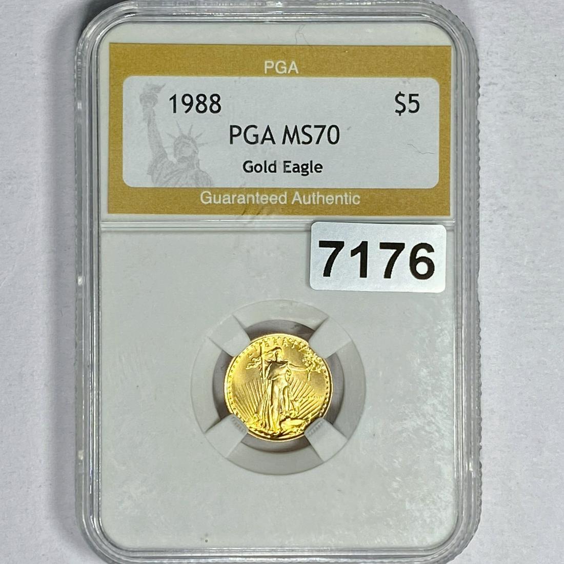 1988 $5 Gold Half Eagle PGA - MS70 (1 of 2)