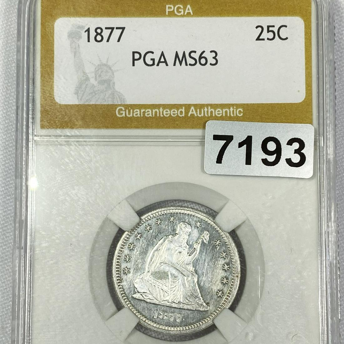1877 Seated Liberty Quarter PGA - MS63 (1 of 2)