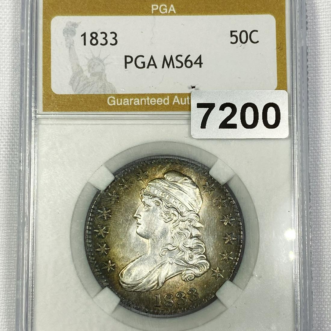 1833 Capped Bust Half Dollar PGA - MS64 (1 of 2)