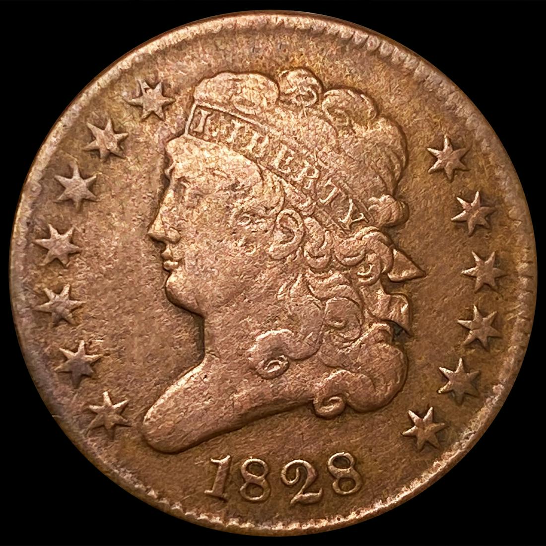 1828 13 Stars Classic Head Half Cent LIGHTLY CIRC (1 of 2)