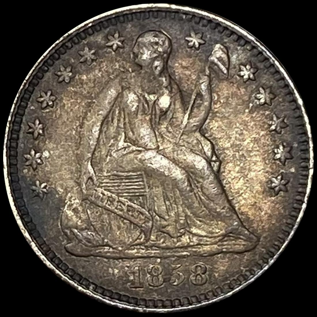 1858 Seated Liberty Half Dime ABOUT UNCIRCULATED (1 of 2)