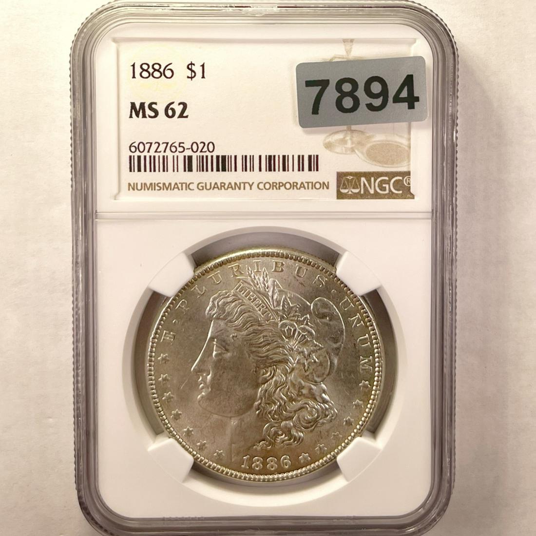 1886 Morgan Silver Dollar NGC - MS62 (1 of 2)