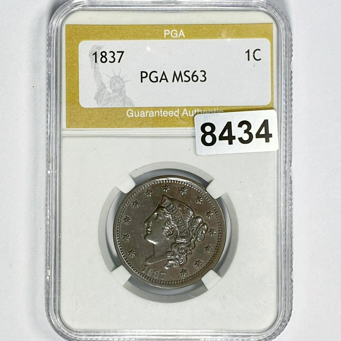 1837 Large Cent PGA - MS63 (1 of 2)
