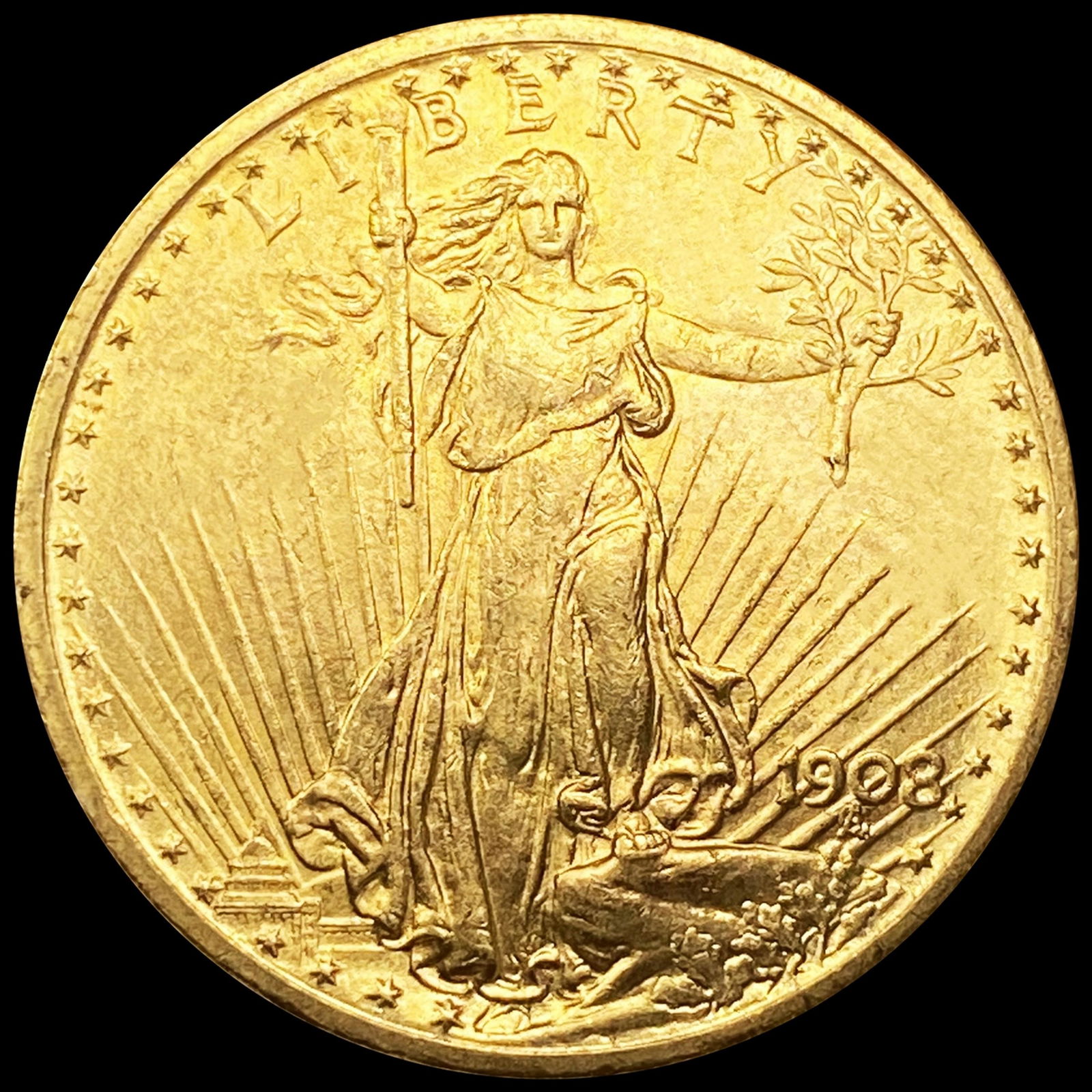 1908 $20 Gold Double Eagle CLOSELY UNCIRCULATED (1 of 2)