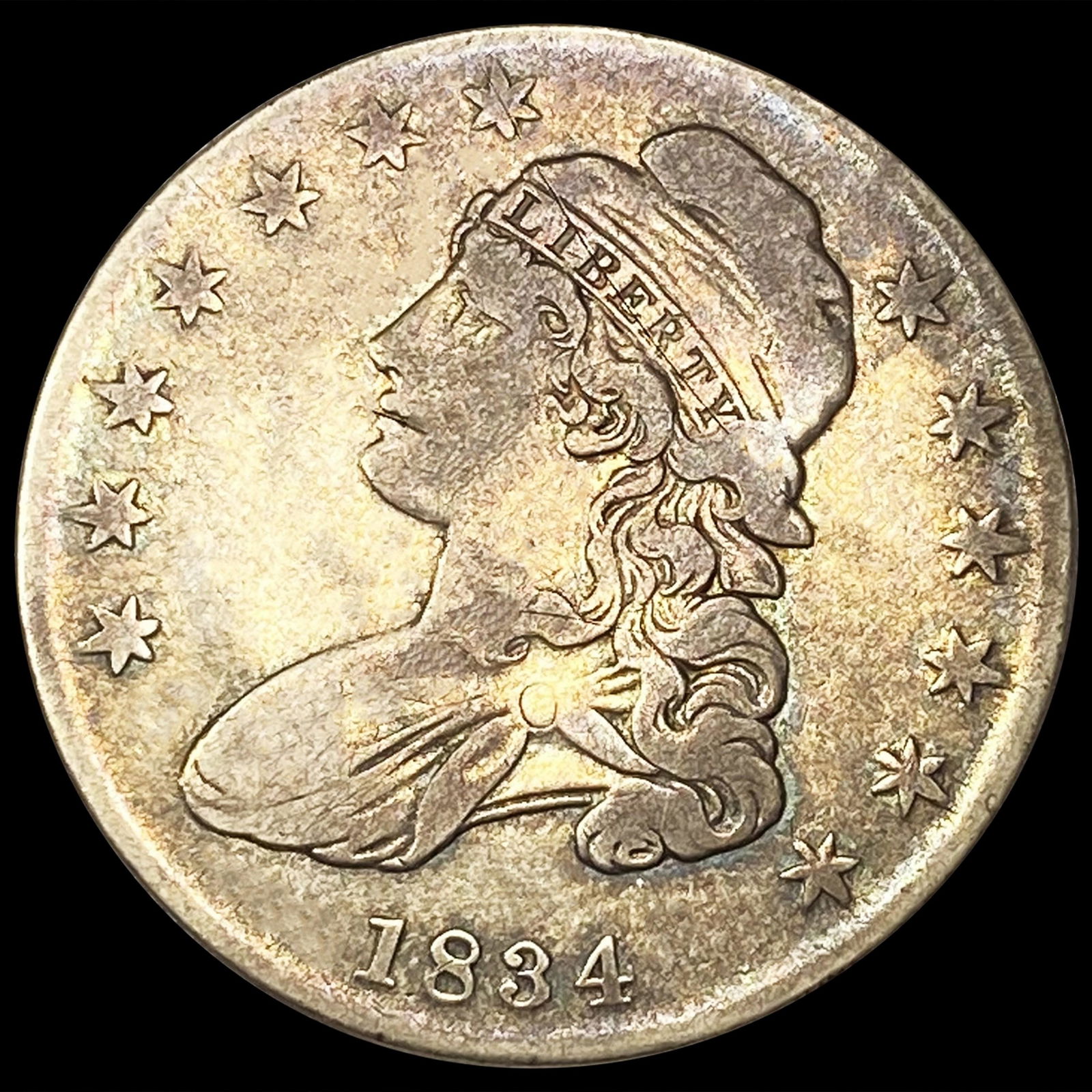 1834 Sm Date & Ltrs Capped Bust Half LIGHT CIRC (1 of 2)