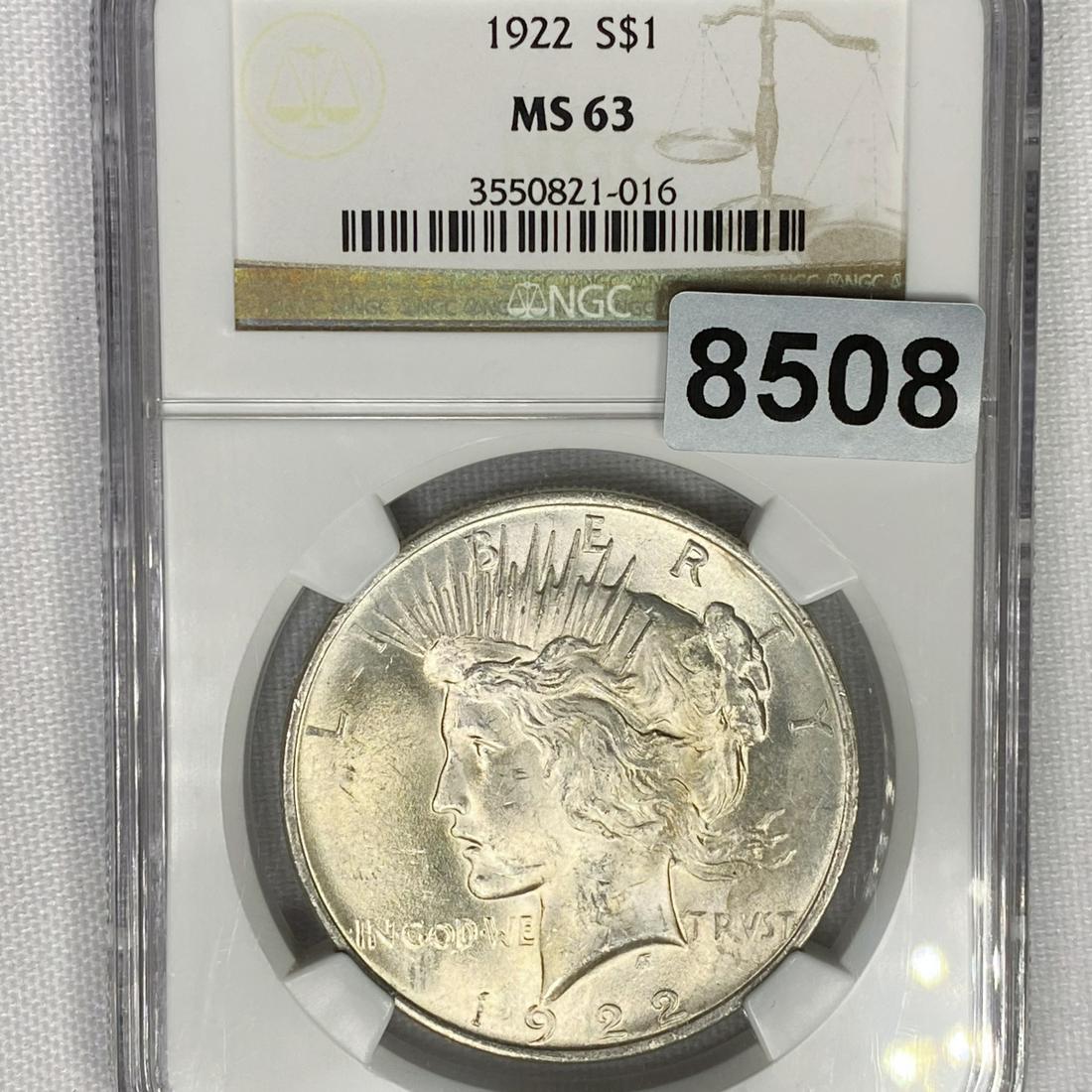 1922 Silver Peace Dollar NGC - MS63 (1 of 2)