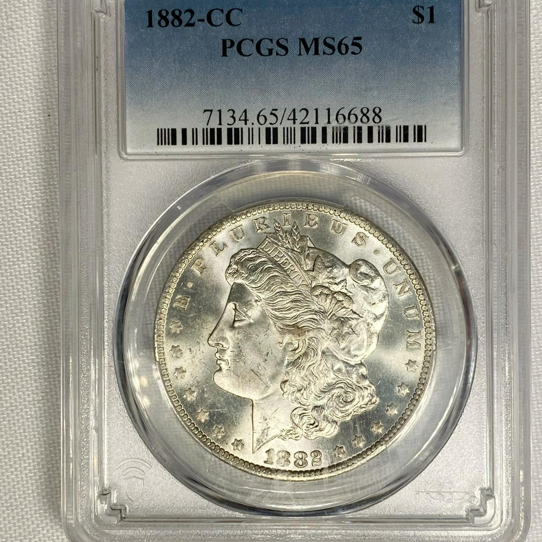 1882-CC Morgan Silver Dollar PCGS - MS65 (1 of 2)