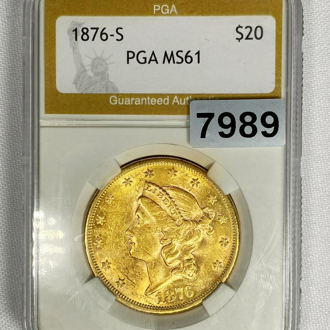 1876-S $20 Gold Double Eagle PGA - MS61 (1 of 2)