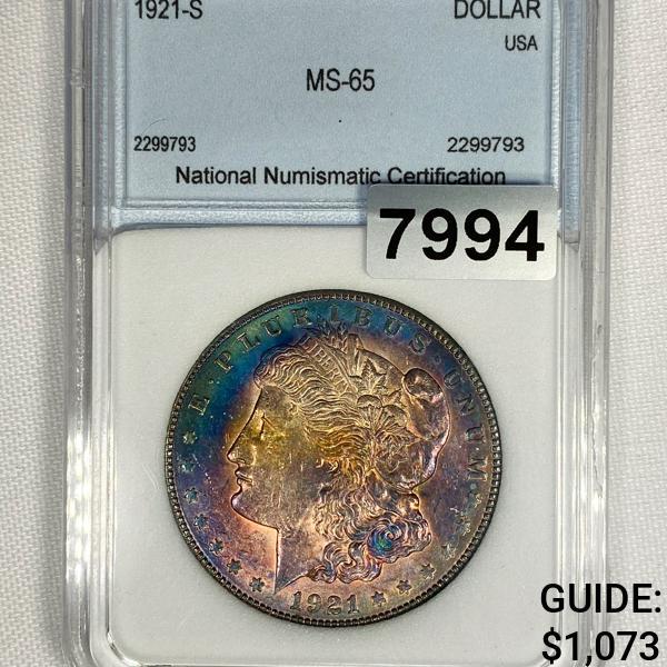 1921-S Morgan Silver Dollar NNC - MS65 (1 of 2)