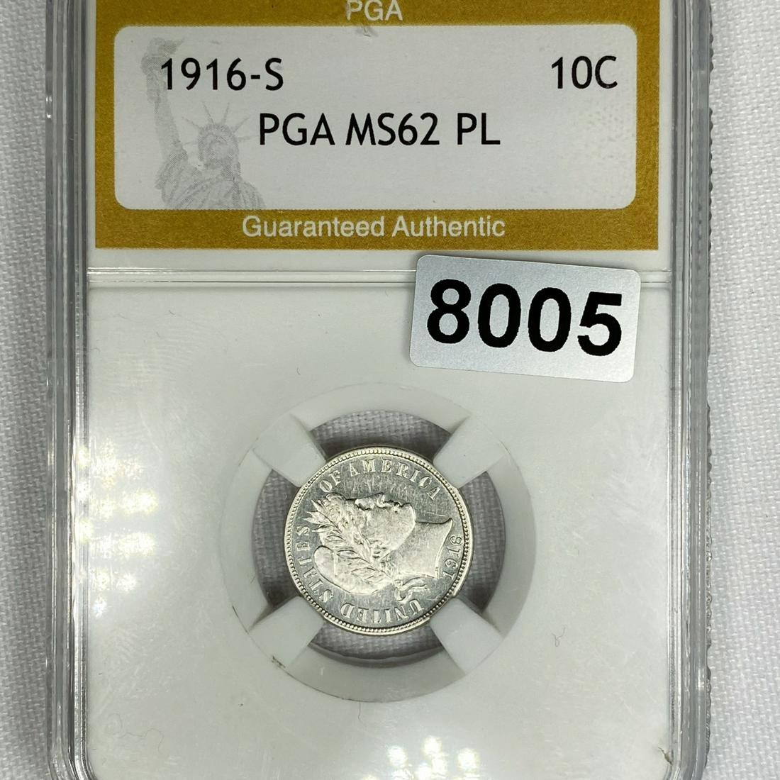 1916-S Barber Dime PGA - MS62PL (1 of 2)