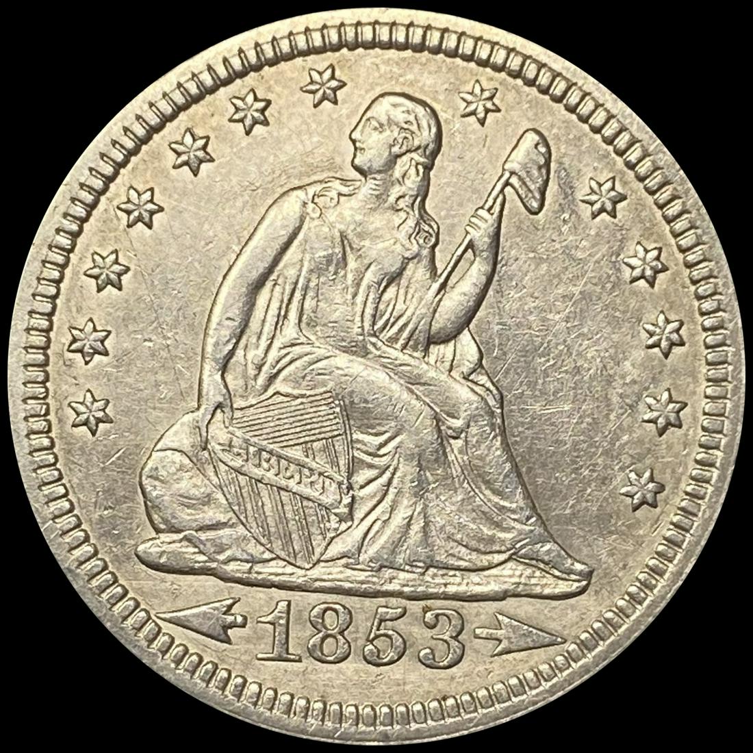 1853 Arrows Seated Liberty Quarter CLOSELY UNC (1 of 2)