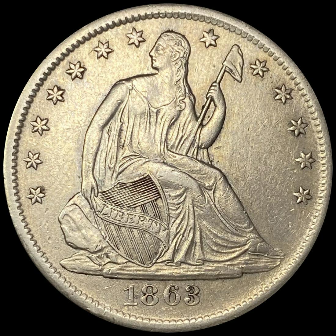 1863-S Seated Liberty Half Dollar CLOSELY UNC (1 of 2)