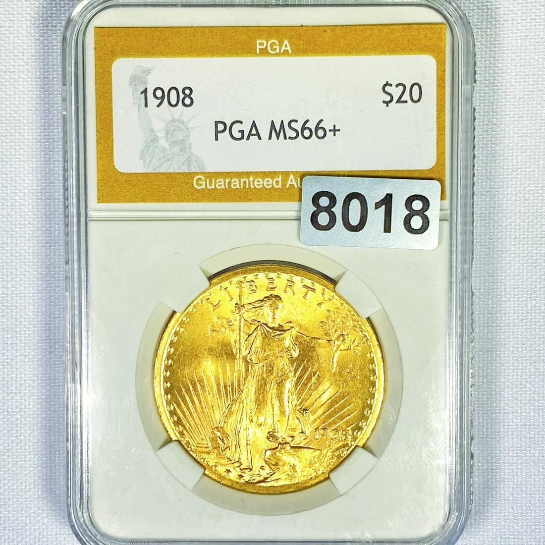 1908 $20 Gold Double Eagle PGA - MS66+ (1 of 2)