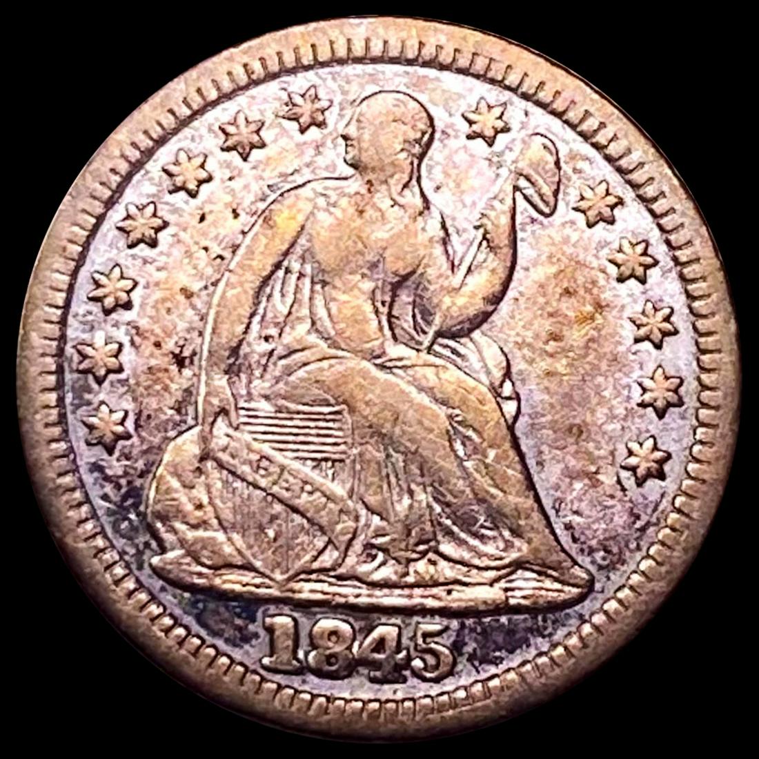 1845 Seated Liberty Half Dime ABOUT UNCIRCULATED (1 of 2)