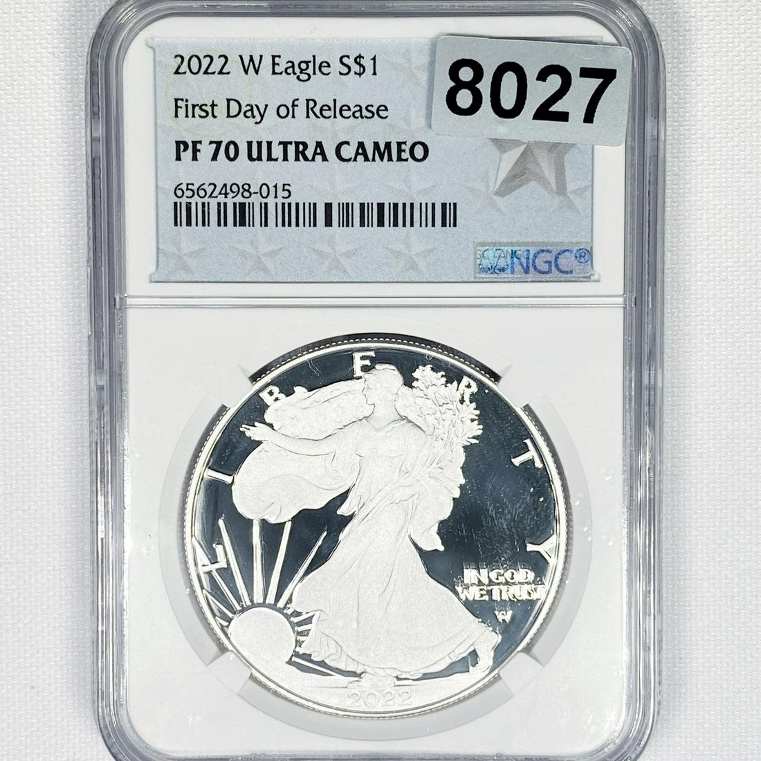 2022-W 1st Day Release Silver Eagle NGC - PF70 UC (1 of 2)