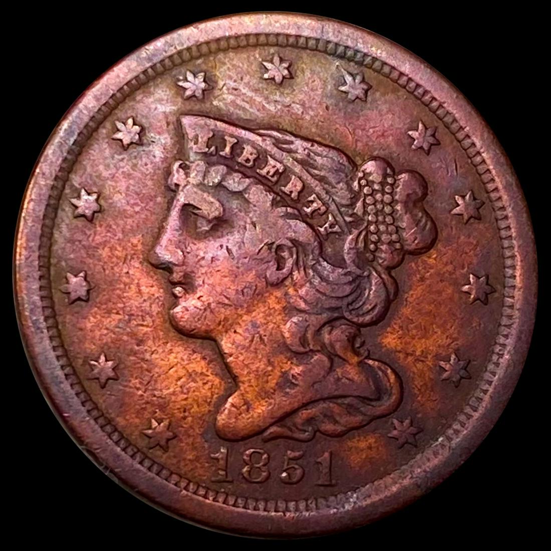 1851 Braided Hair Half Cent ABOUT UNCIRCULATED (1 of 2)