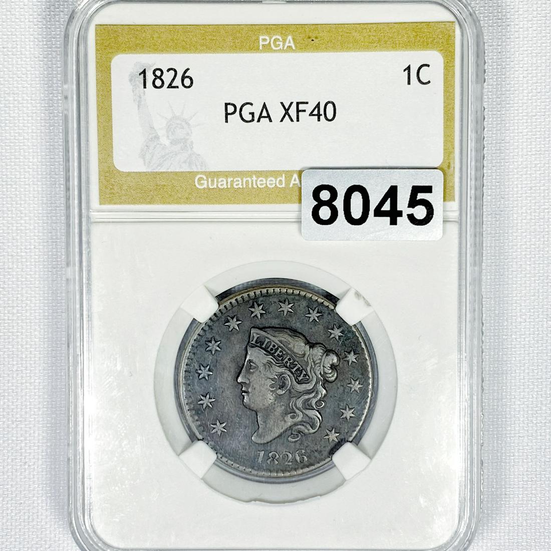 1826 Coronet Head Large Cent PGA - XF40 (1 of 2)