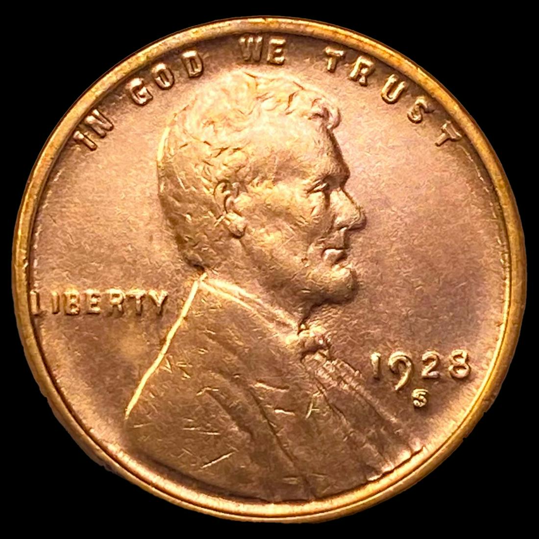1928-S Wheat Cent CLOSELY UNCIRCULATED (1 of 2)