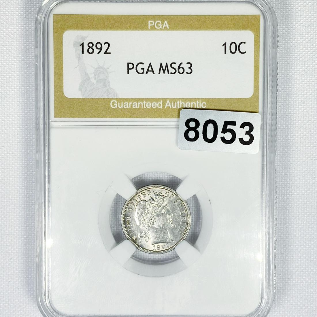 1892 Barber Dime PGA - MS63 (1 of 2)