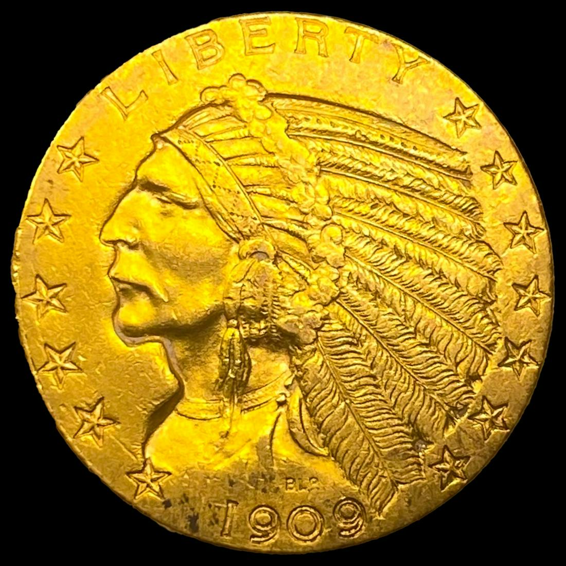 1909-D $5 Gold Half Eagle CLOSELY UNCIRCULATED (1 of 2)