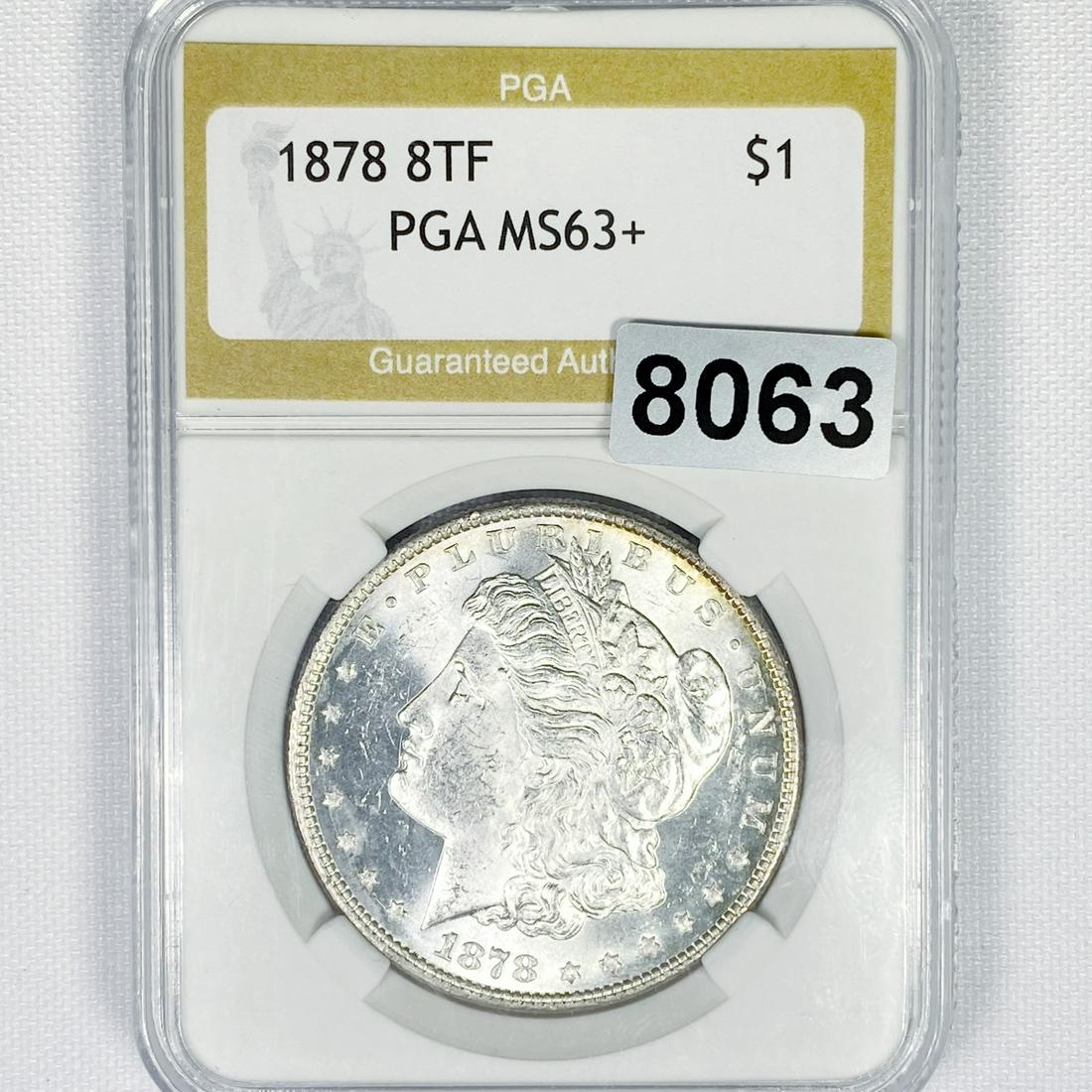 1878 8TF Morgan Silver Dollar PGA - MS63+ (1 of 2)