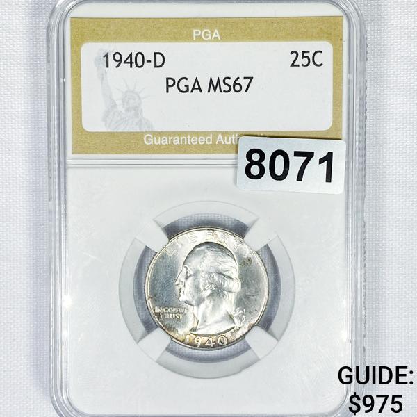 1940-D Washington Silver Quarter PGA - MS67 (1 of 2)