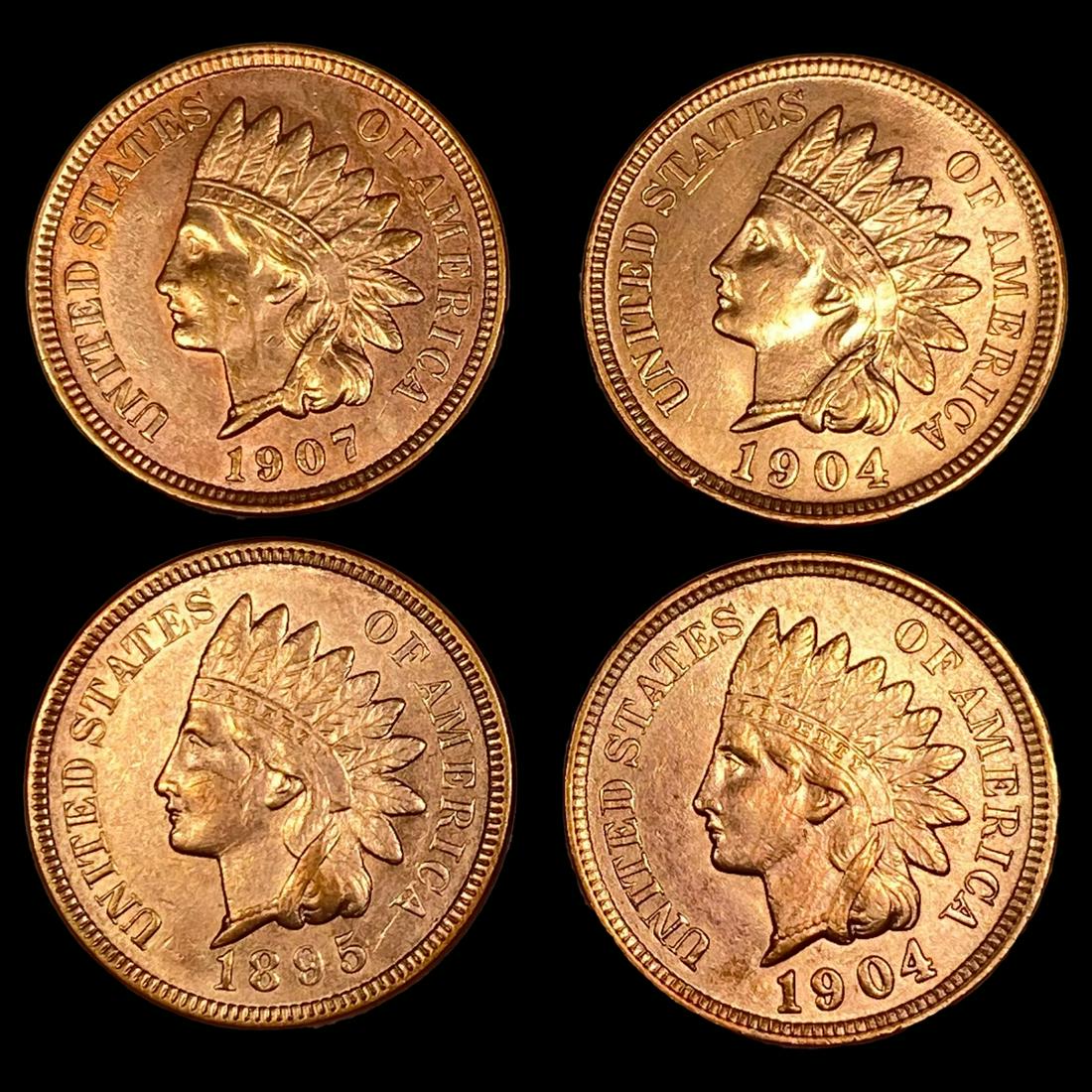 (4) RED Indian Head Cents UNCIRCULATED (1 of 2)