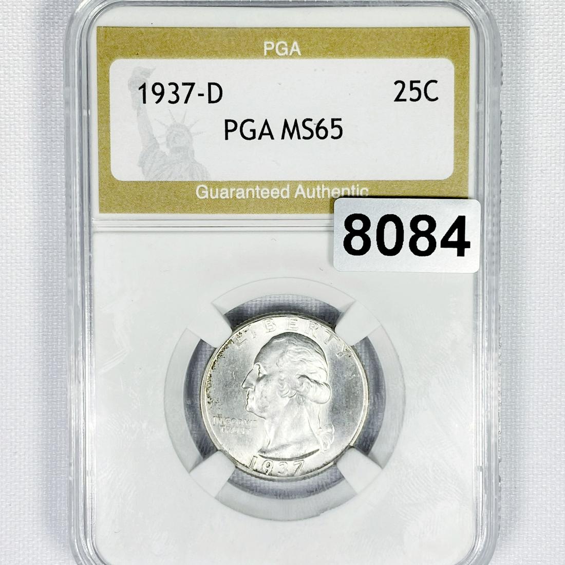 1937-D Washington Silver Quarter PGA - MS65 (1 of 2)