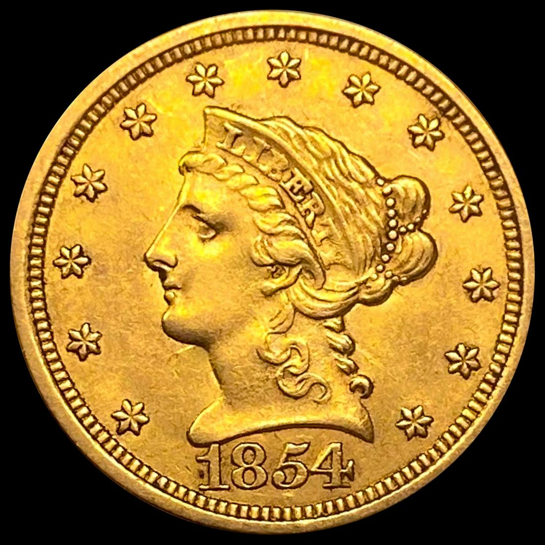 1854 $2.50 Gold Quarter Eagle ABOUT UNCIRCULATED (1 of 2)