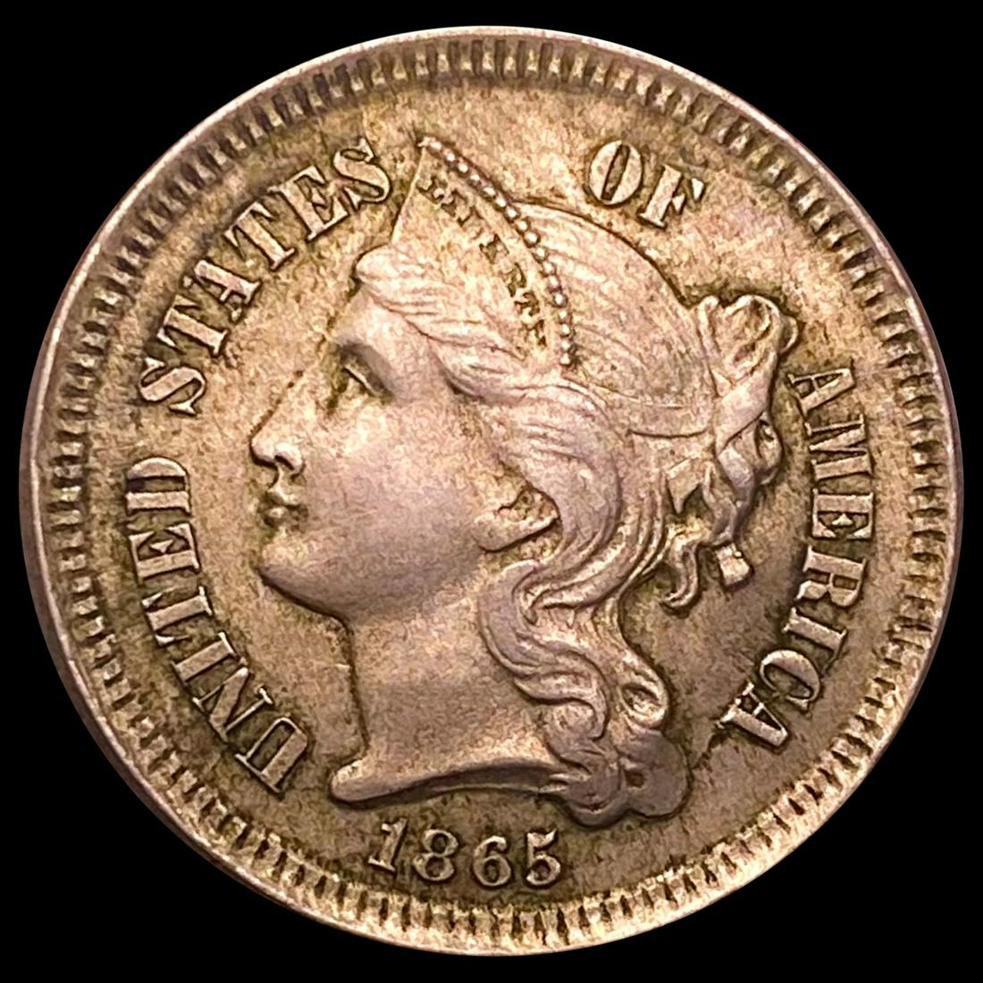 1865 Nickel Three Cent CLOSELY UNCIRCULATED (1 of 2)